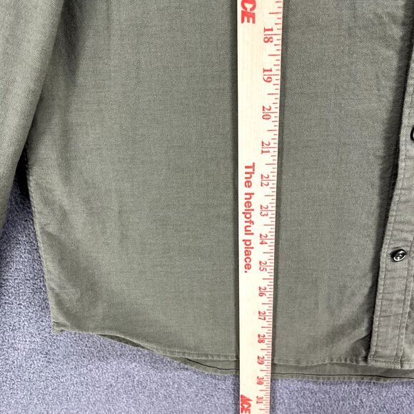Express Shirt Mens Large Green Button Down Long Sleeve pocket cotton - Picture 9 of 16